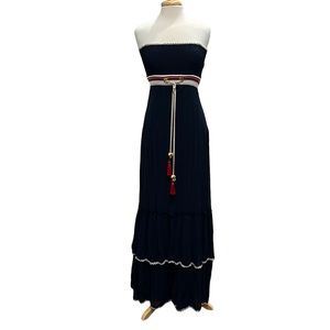 Nissa Strapless Blue Maxi Dress Size 38